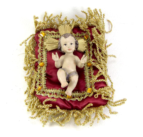 Niño Jesús Sobre Almohadón Pana Pesebre 12cm Alcasatu Italy