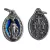 100 Medalla virgen Milagrosa de 17 mm Esmaltada Plateada Azul Ovalada