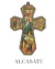 Lamina Cruz Oro Jesus Milagros Souvenirs Italy 21x14cm - alcasatu 