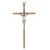 Cruz Crucifijo de Madera Varilla Cristo Plateado 16cm Importado de Italia