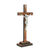 Cruz De Madera Cristo Metal Plateado con pie 15cm Importado de Italia