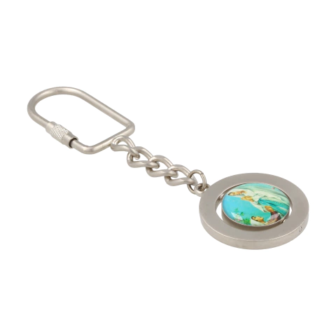 Llavero Sagrado Corazón de Jesús Virgen Lourdes Giratorio Souvenirs Italy