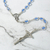 Rosario Cristal Alma Azul con Caja Italiano