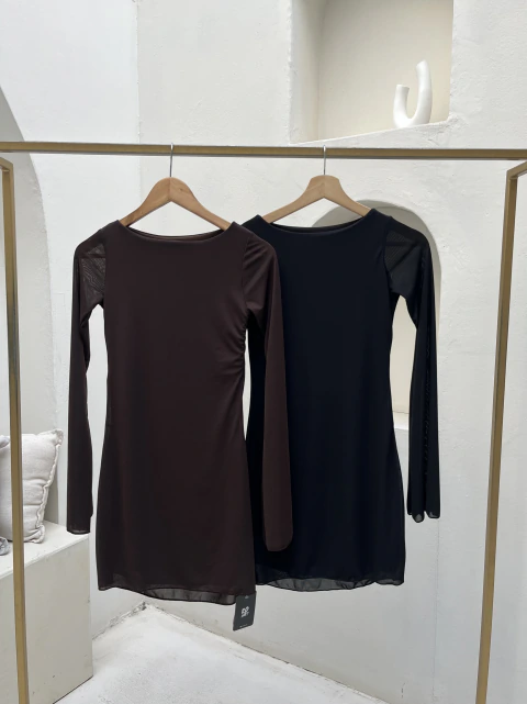 Vestido Tull Mangas Oxford
