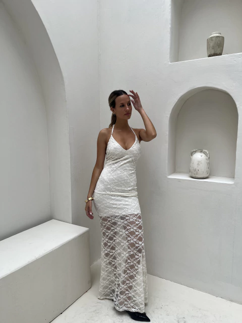 Vestido largo encaje miami - comprar online