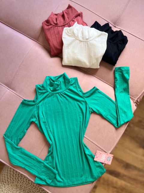 BLUSA CACHARREL CANELADA VERDE