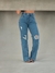 CALÇA JEANS WIDE LEG DESTROYED ESCURA
