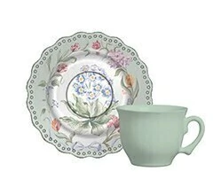 Xícara de Chá com Pires 300ml Miss Lily - Scalla 1º Linha