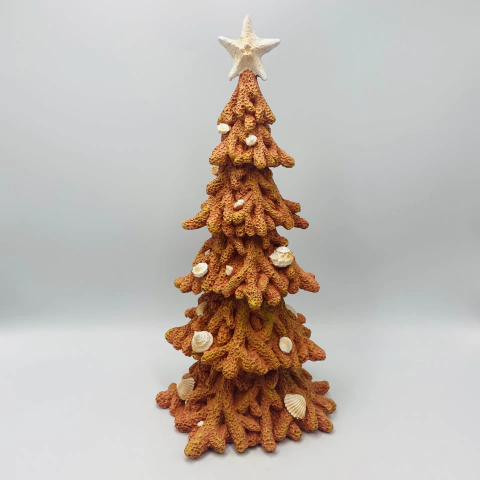 Árvore de Natal em Resina formato de Coral 33,5x16cm