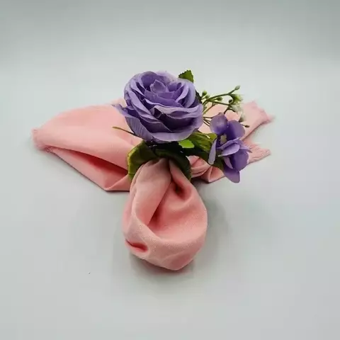 Porta Guardanapo Hortênsia e Rosa Lilás