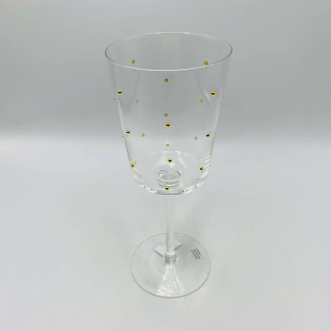 Taça Vidro Transparente com Pontos Dourados Dots 320ml