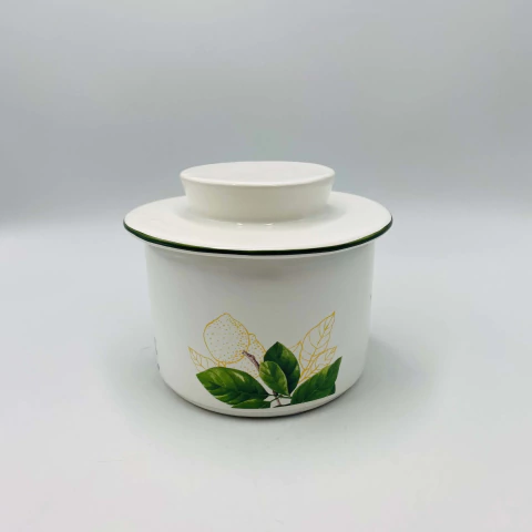 Manteigueira Francesa Bergamota c/ Filete Verde Masterchef 14x11cm- Scalla