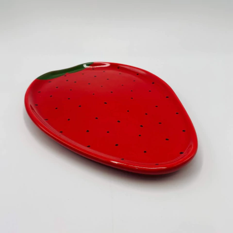 Bandeja / prato cerâmica em formato de morango 147x24cm - comprar online