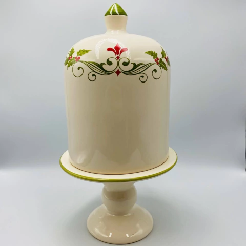 Porta Panetone / Boleira com Pitoco Flor de Lis 36x18cm – Luiz Salvador