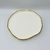 Bandeja Decorativa de Porcelana Branca Redonda com Borda Dourada 26,5cm - comprar online