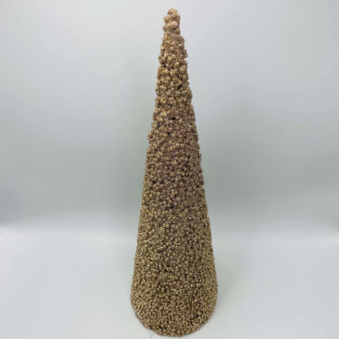 Árvore Decorativa de Natal Bolinha Dourada 13x40cm