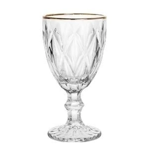 Taça para água Diamond filete dourado