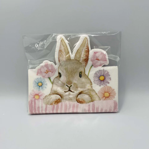 Kit com 20 guardanapos de papel folha dupla Páscoa Picnic colorido 40x40cm