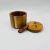 Pote com tampa e colher em madeira Acacia 9,6x10cm﻿ - comprar online