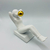Escultura Decorativa Poliresina Criança Branco com dourado 17X25,2X11cm