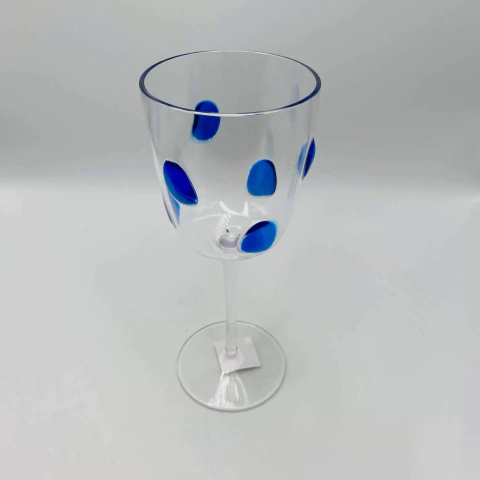Taça Acrílico 440ml Atol Azul Bolas – 22,6 x 9,05 cm