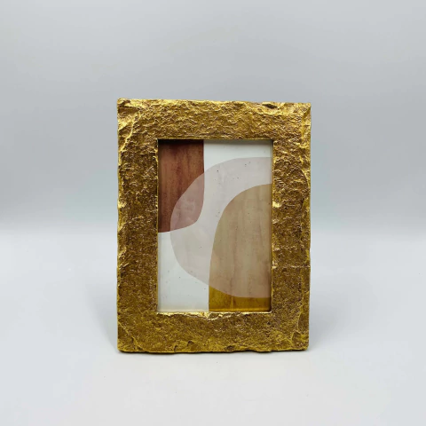 Porta Retrato Polirresina Dourado - 10x15cm