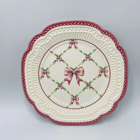 Prato Sobremesa Laços de Jardim 20,7cm- Scalla