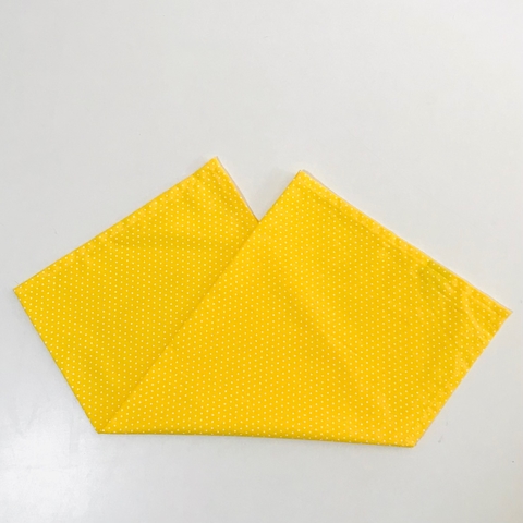 Guardanapo de tecido 100% algodão cor Amarelo Poá Branco
