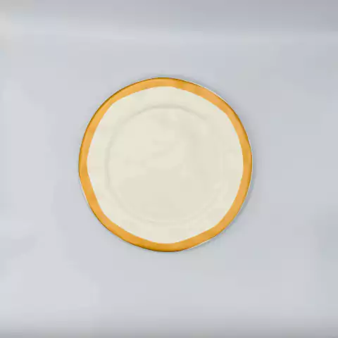 Prato Raso Bege c/ Filete Amassado