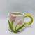 Caneca Tulipa Rosa em Cerâmica 400ml - comprar online