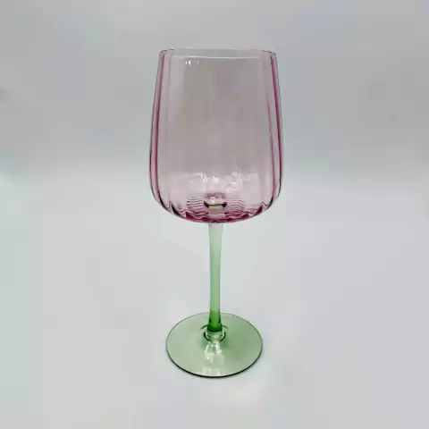 Taça de Vidro Rosa e Verde 400ml