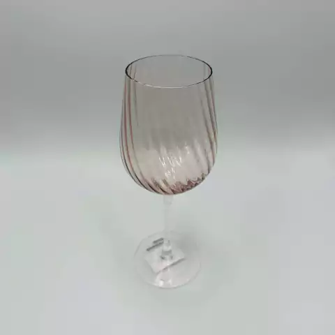 Taça de Vidro Ondulada Rosé 380ml