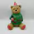 Enfeite em Resina Natalino Urso Sentado Verde e Vermelho 21x18,5x31,3cm - Patricia Kelly Home Decor