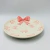 Prato de Sobremesa Cerâmica Laço Branco Rosa 16cm - Patricia Kelly Home Decor