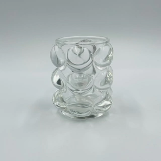 Castiçal bolas vidro clear 9,5X6,5cm - comprar online