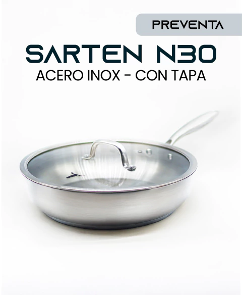 Sartén N30 Acero Inox con Tapa - comprar online