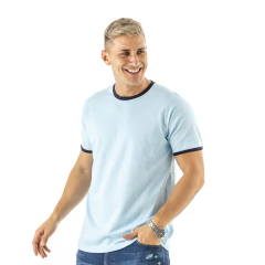 REMERA RINGER HOMBRE - CELESTE / AZUL OSCURO - buy online