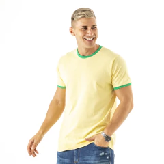 REMERA RINGER HOMBRE - AMARILLO / VERDE BENETTON - comprar online
