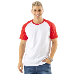 Remera Raglan Manga Corta BLANCO - ROJO