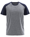 Remera Raglan Manga Corta GRIS MELANGE - AZUL OSCURO