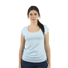 Remera Mujer Manga Corta Celeste