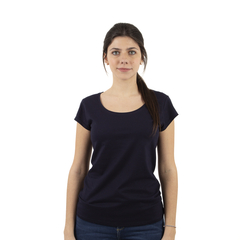 Remera Mujer Manga Corta Azul Oscuro