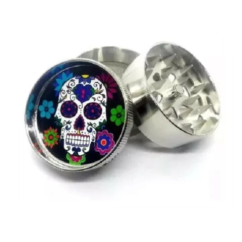 Picador Grinder Metal Calavera Plateado Mediano 3p