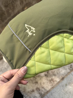 Abrigo impermeable verde en internet