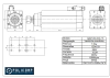 Desenho técnico do motor spindle de 7.5KW (10CV), refrigerado à ar, com detalhes de dimensões e especificações.