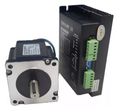Kit motor de passo NEMA 34 com driver, ideal para aplicações de automação e controle de movimento