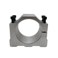 Suporte metálico para motor spindle (clamp), com quatro parafusos de fixação, ideal para kits de máquinas.