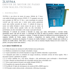 Descrição técnica do driver de motor de passo EASY SERVO DRIVER 5.6A, 24-50VDC com malha fechada, ideal para motores NEMA 23.