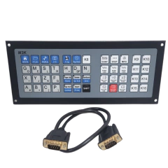 Teclado MK3 para controladores CNC com teclas e cabos conectores.