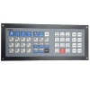 Teclado MK3 para controladores CNC DDCS Expert com diversas teclas funcionais em cores azul, branco, cinza e vermelho para comandos de máquina